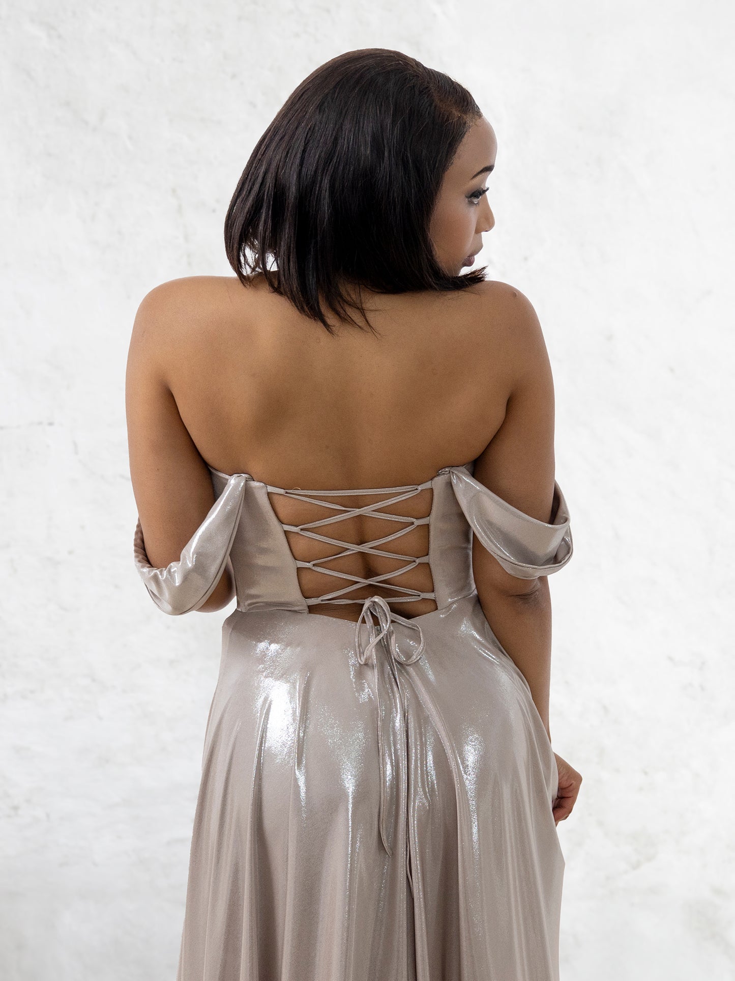 Gaia Formal Dress - Champagne Metallic