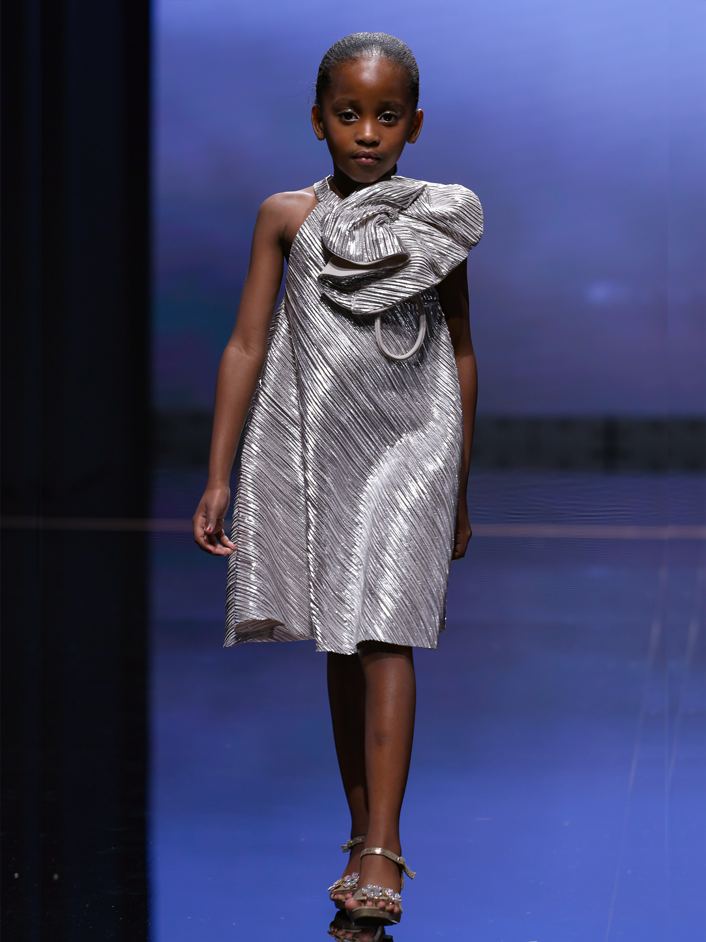 Gliss Dress- Metalic Silver