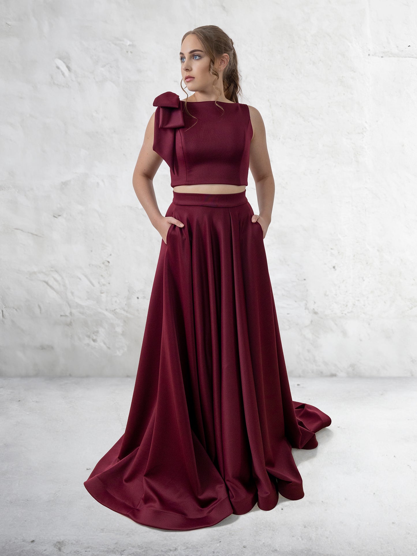 Rhea Formal Dress - Wine Red