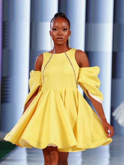 Marcella Cocktail Dress - Yellow